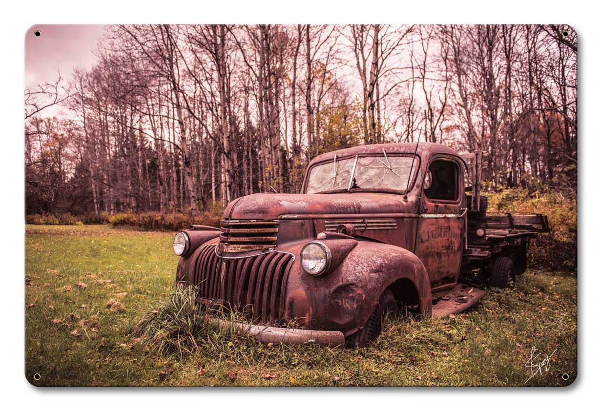 Chevy In Field 18 x 12