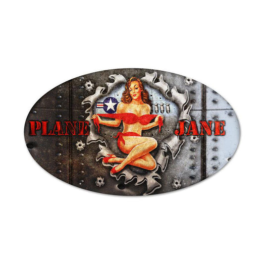 Plane Jane Vintage Style Metal Sign 14 x 24