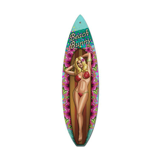 Beach Bunny Vintage Style Metal Sign 6 x 22