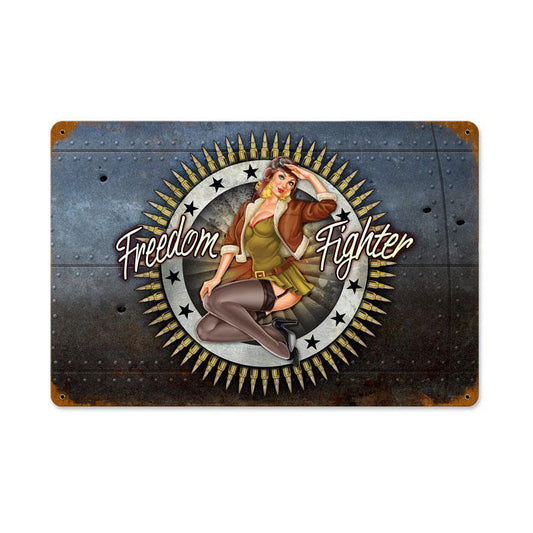 Freedom Fighter Vintage Style Metal Sign 18 x 12