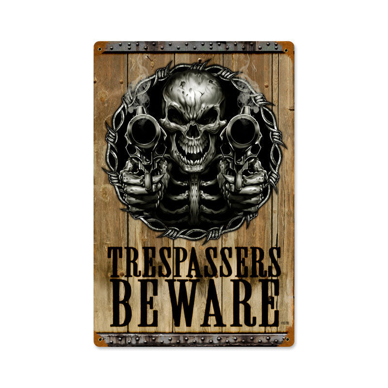 Trespassers Beware 12 x 18