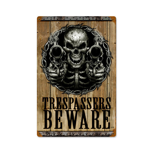 Trespassers Beware 12 x 18