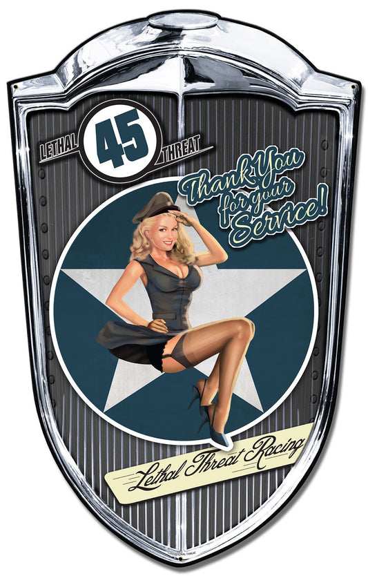 Grill Bomber Babe Vintage Style Metal Sign 24 x 36