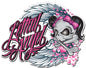 SKULL PINK BOWS 22 X 18