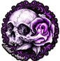 PINK SKULL ROSE 19 X 19