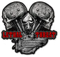 LETHAL THREAT V TWIN SKULLS 21 X 19