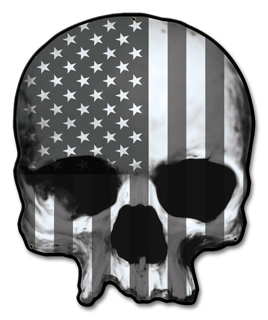 USA Skull Gray 13 x 16