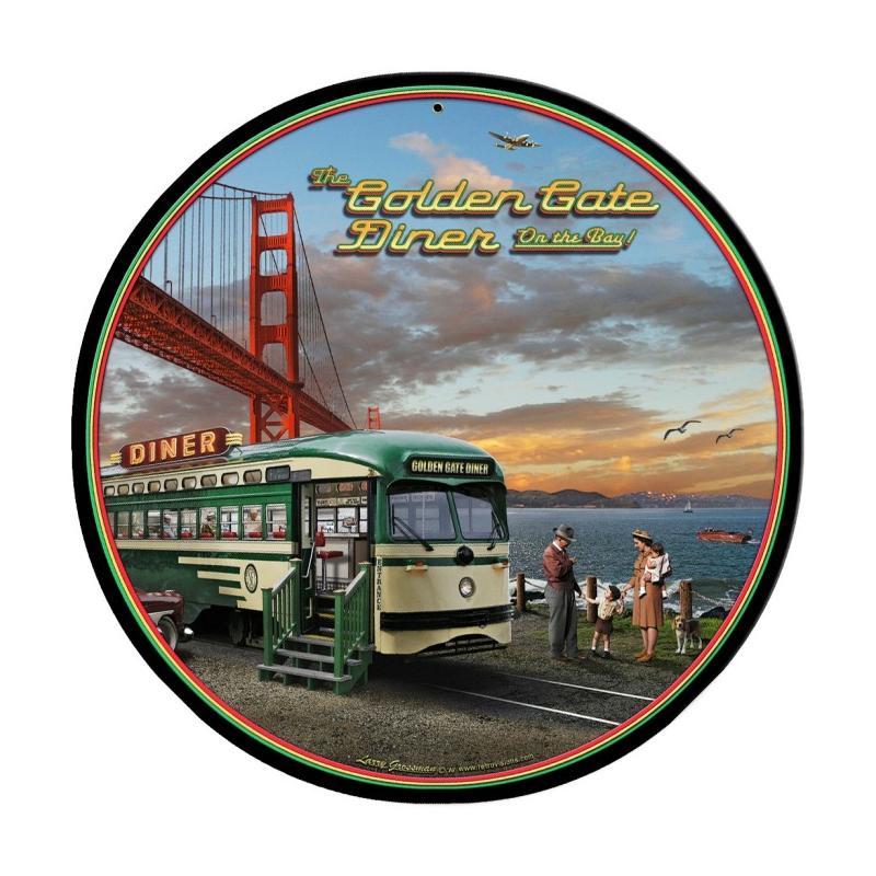 Golden Gate Bridge Diner 14 x 14