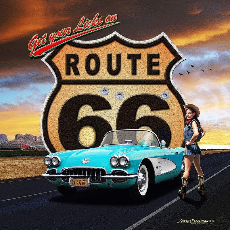 Route 66 Girl 24 X 24
