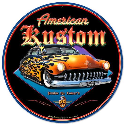 American Kustom Vintage Style Metal Sign 14 x 14