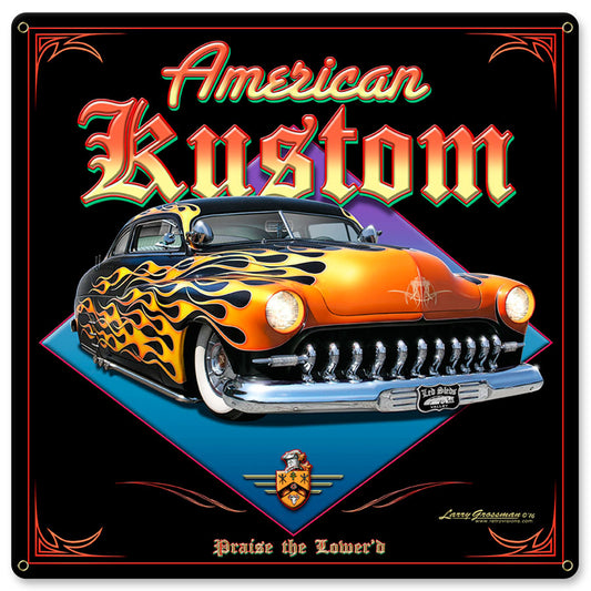 American Kustom Vintage Style Metal Sign 24 x 24