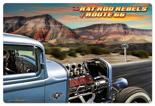 Rat Rod Rebels Vintage Style Metal Sign 36 x 24