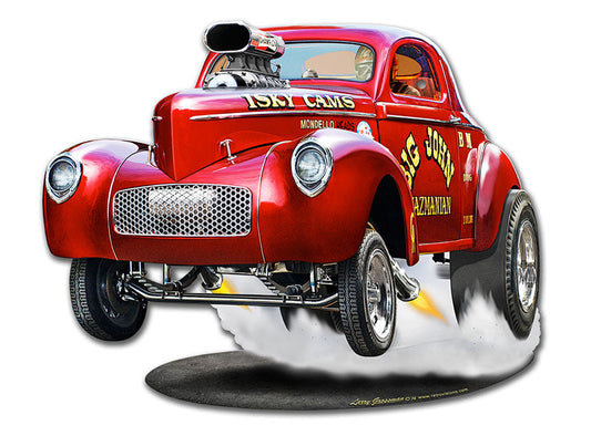 Willys Big John Gasser Vintage Style Metal Sign 15 x 12