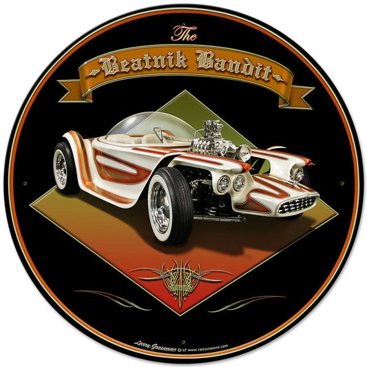 Beatnik Bandit Vintage Style Metal Sign 28 x 28