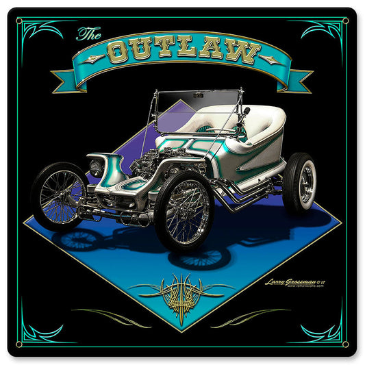 The Outlaw Vintage Style Metal Sign 12 x 12