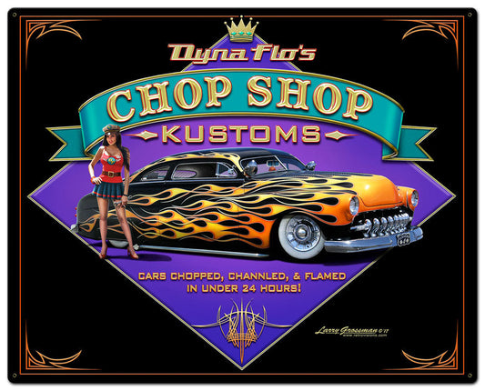 Dyna Flo'S Kustom Shop Vintage Style Metal Sign 24 x 30