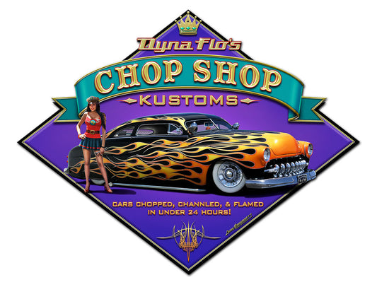 Dyna Flo'S Chop Shop Vintage Style Metal Sign 27 x 21