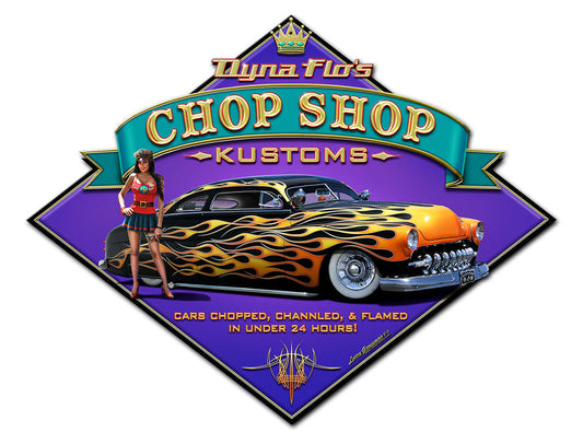 Dyna Flo'S Chop Shop Vintage Style Metal Sign 20 x 16