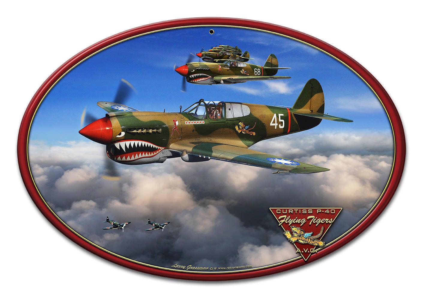 P-40 Flying Tigers 18x12