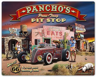 Pancho'S Poon-Tang Pit Stop 30 x 24