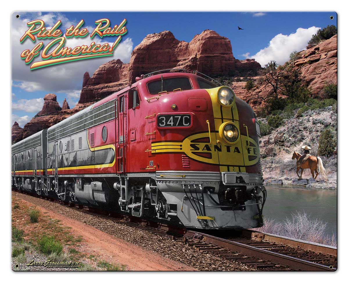 Ride The Rails Of America 30x24