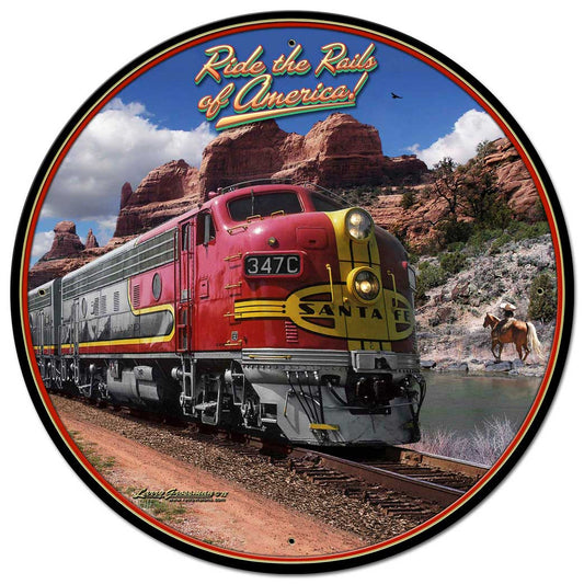 Ride The Rails Of America 28 x 28