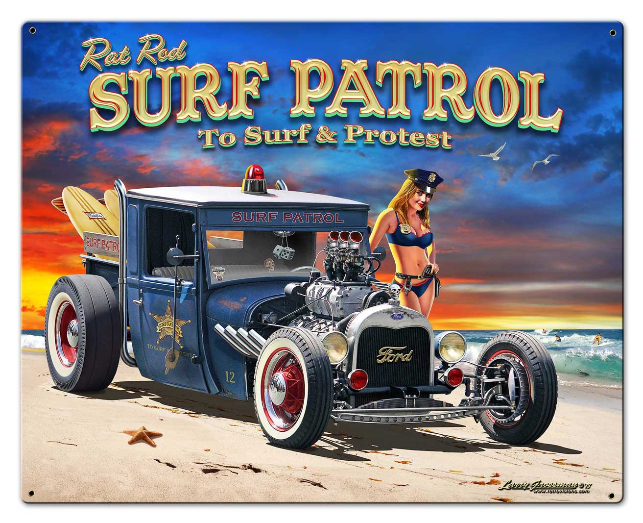 1929 Rat Rod Surf Patrol 30 x 24