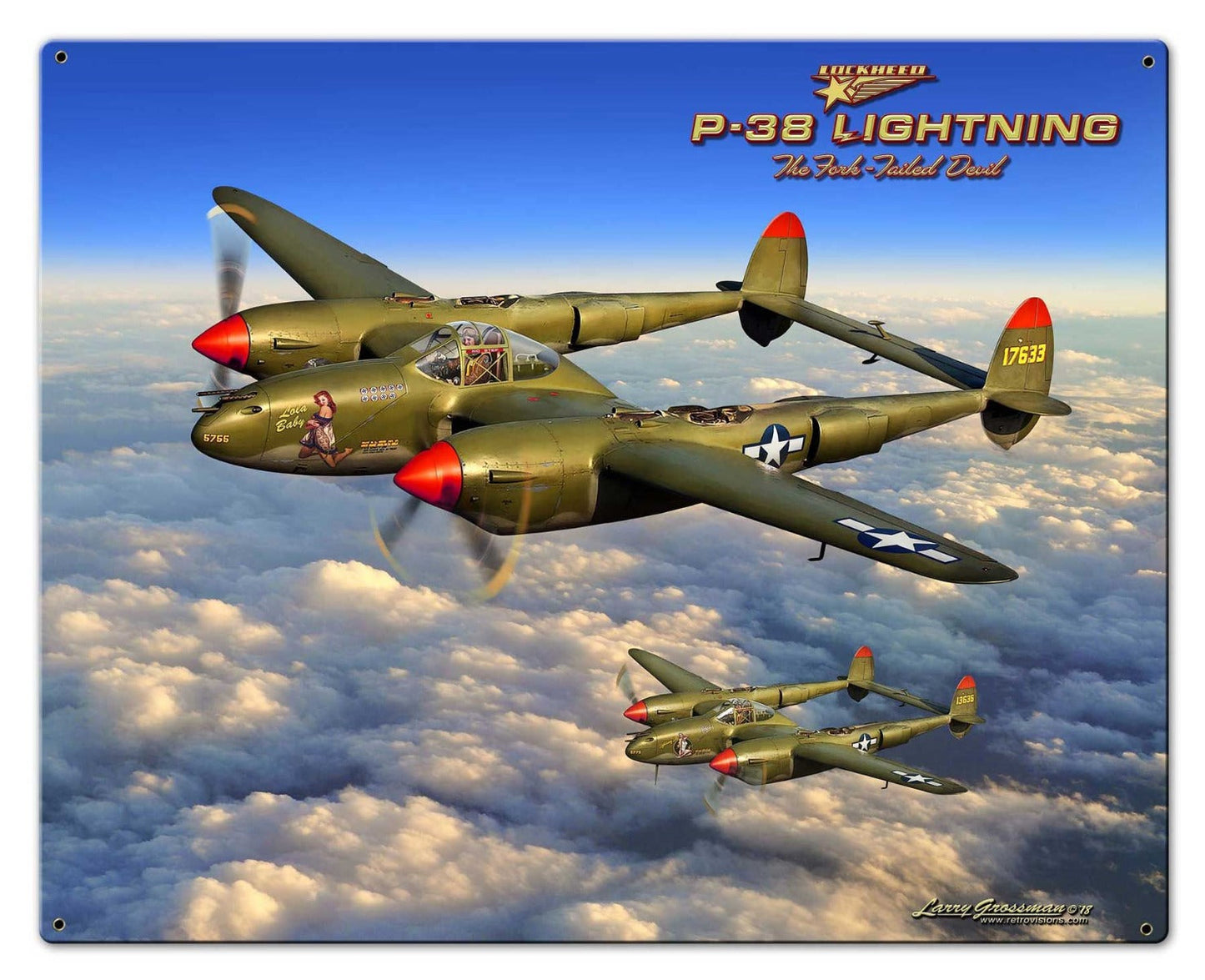 P-38 Lightning 30 X 24