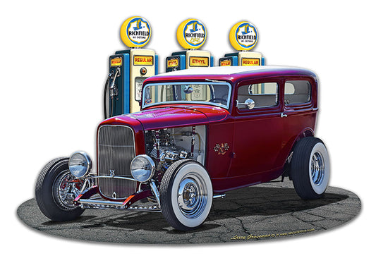1932 Rod Sedan Fill-up 18x12