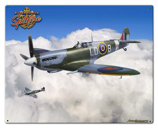 Spitfire Raf Fighter Plane 30 x 24