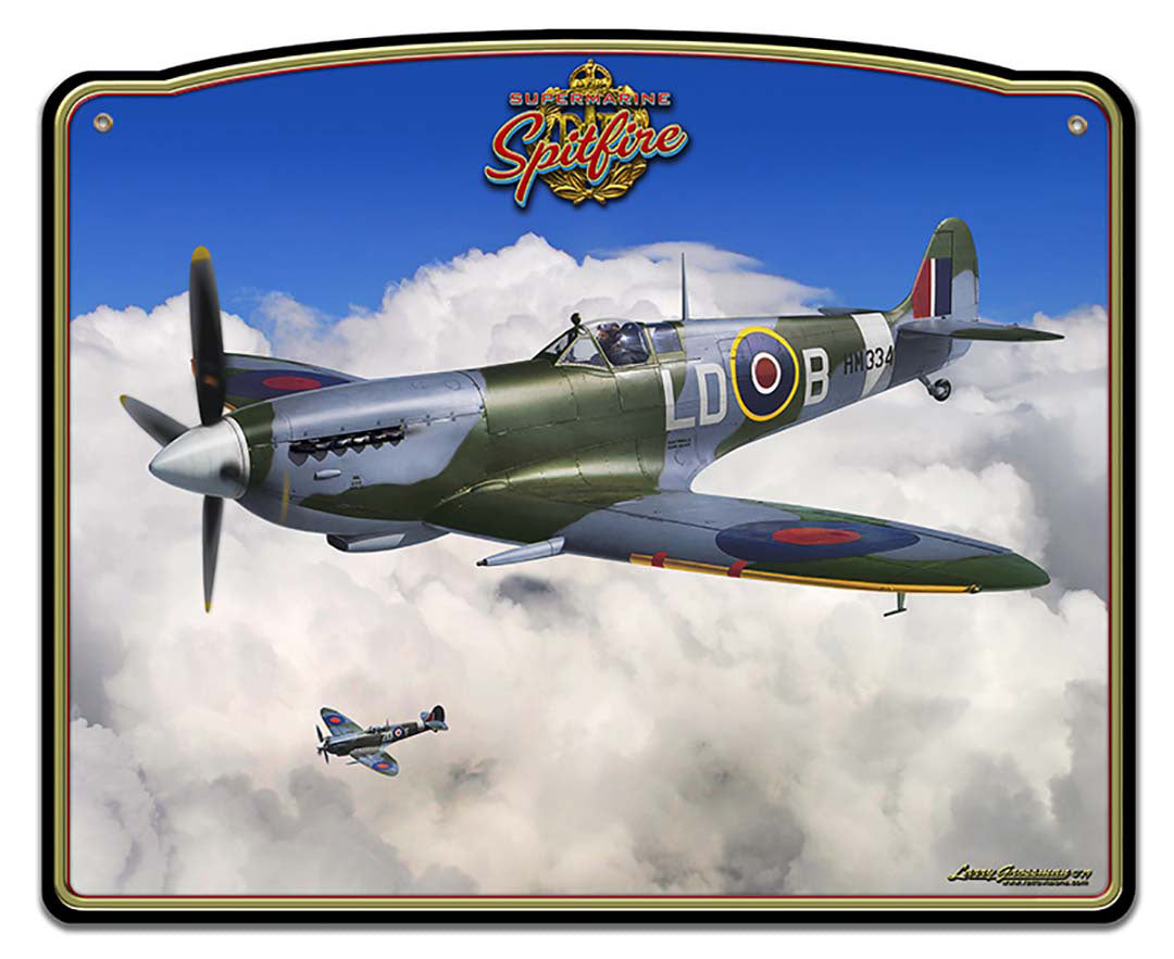 Spitfire Raf Fighter Plane Frame 18 x 15