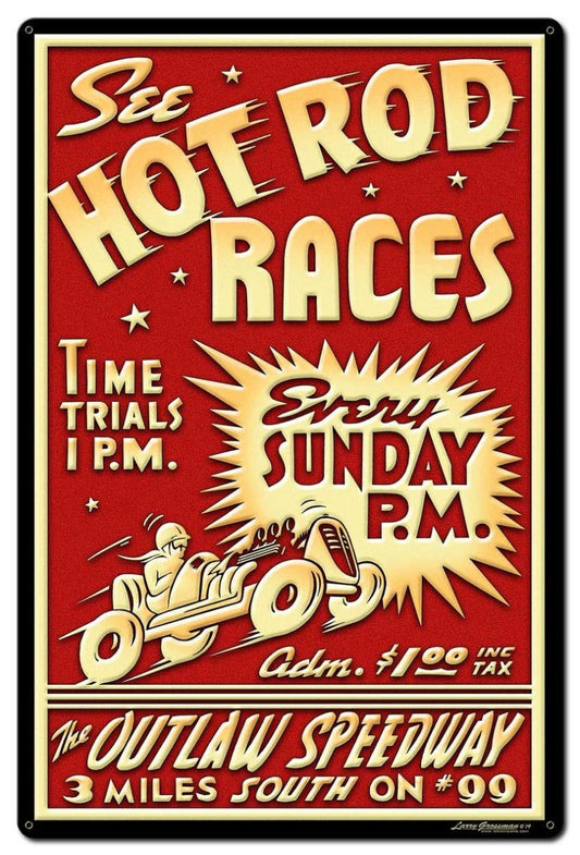 1950's Hot Rod Races 24x36