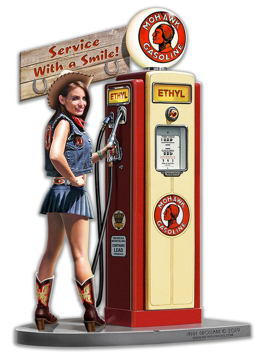Gas Pump Girl Mild 13 x 18