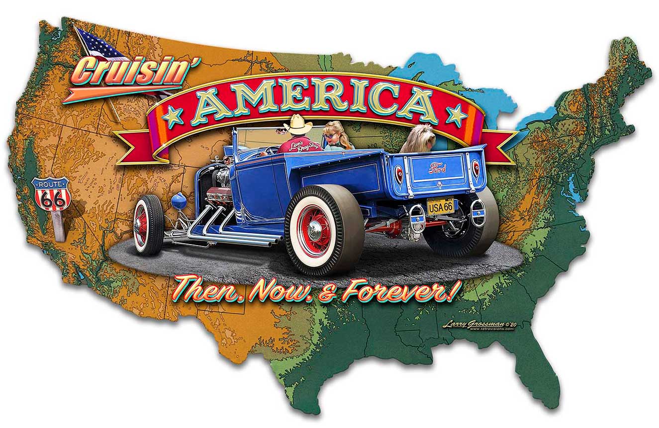 CRUISIN' AMERICA MAP 27x16