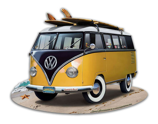 Vw Bus Yellow 18 x 14