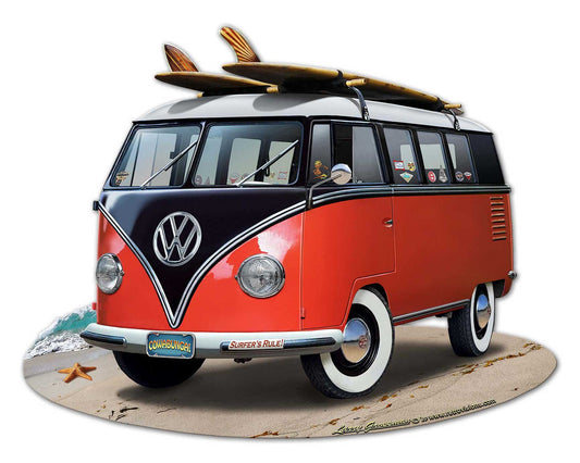 VW Bus Red 28x22