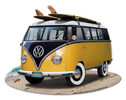 VW Bus Yellow 28x22