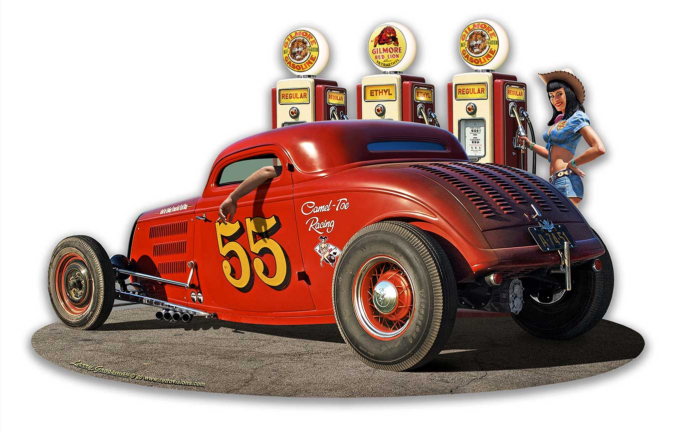 1933 Ol' Skool Coupe w Pump Girl 18x11