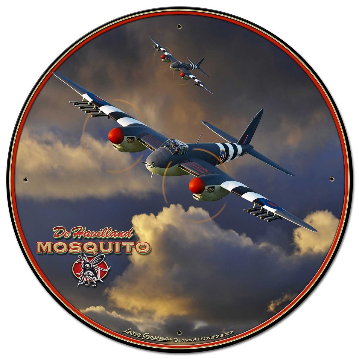 Mosquito Wwii Airplane 28In Round 28 x 28