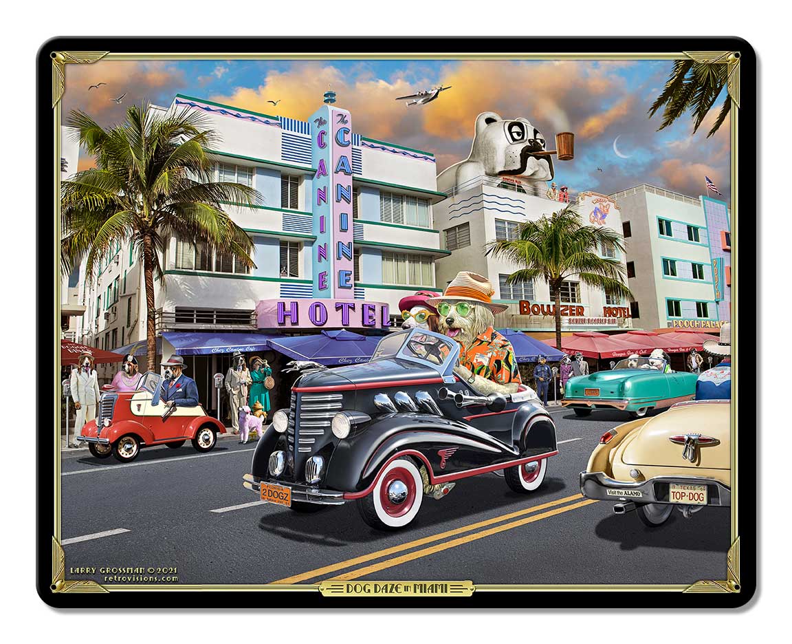 Dog Daze In Miami 15 x 12