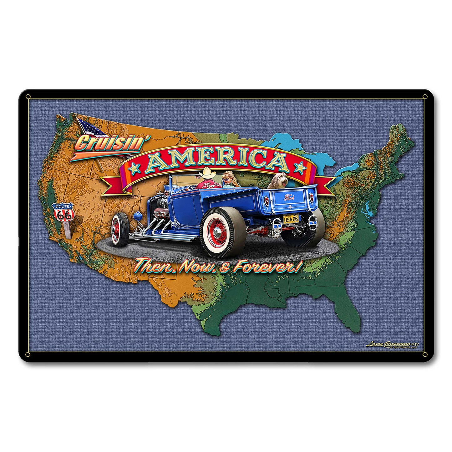 Crusin America Map 18 x 12