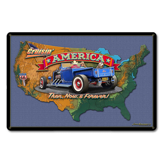 Crusin America Map 18 x 12
