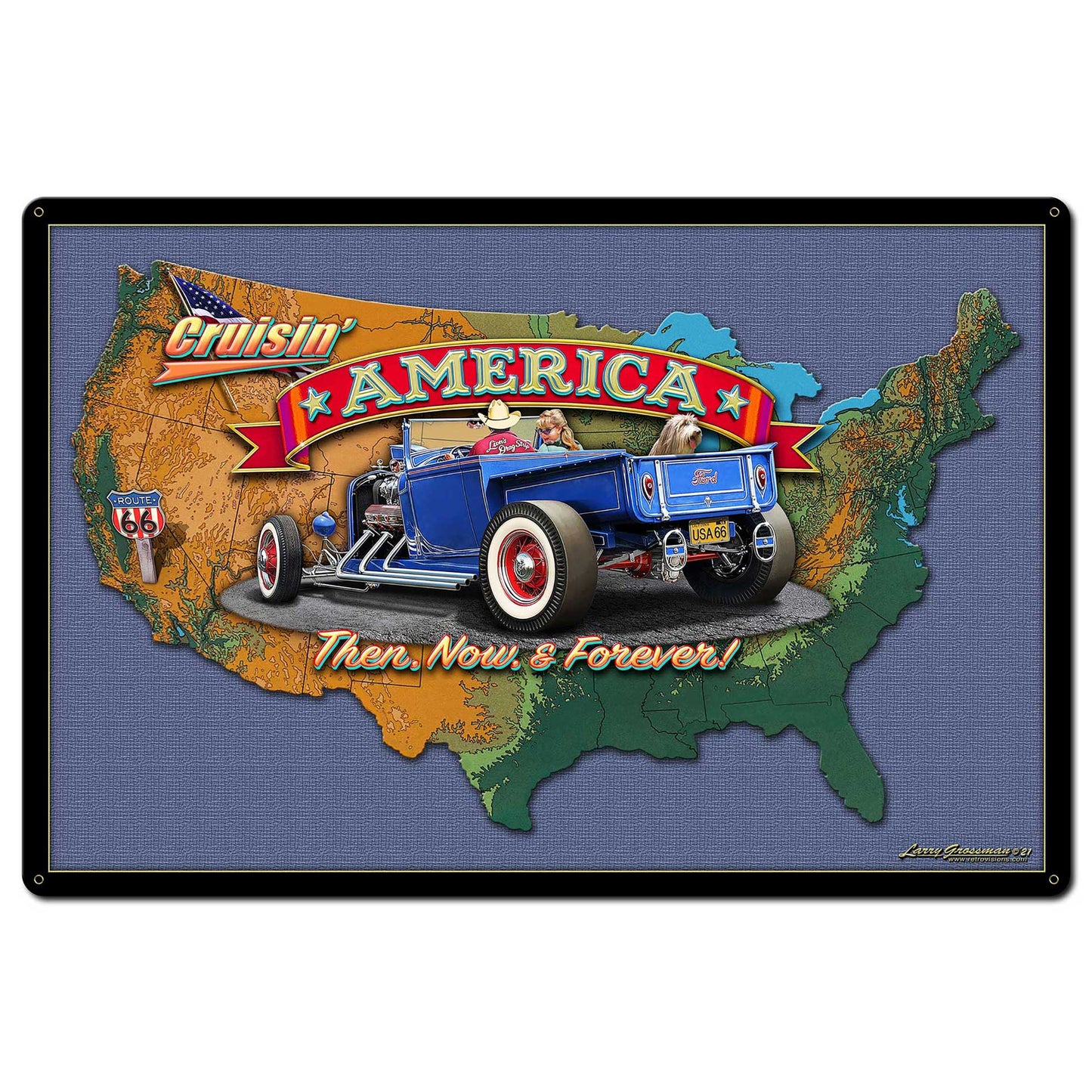Crusin America Map 36 x 24