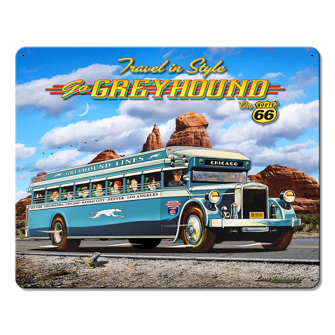 1930'S Greyhound Bus 15 x 12
