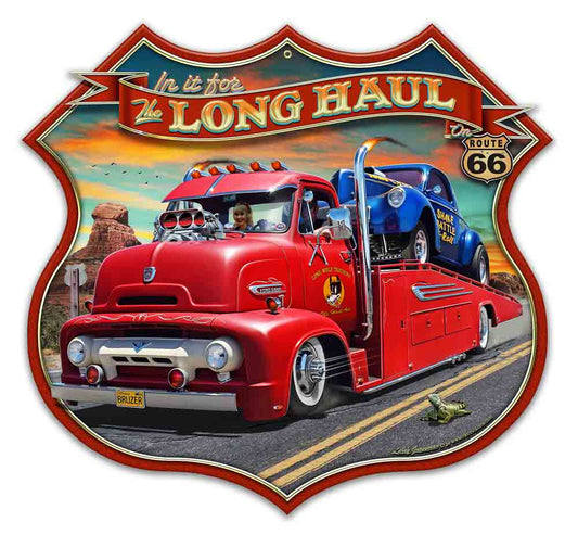 Ford Truck Long Haul On Rt 66 Shield 16 x 15