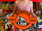 Lion Gasoline Service Vintage Style Metal Sign