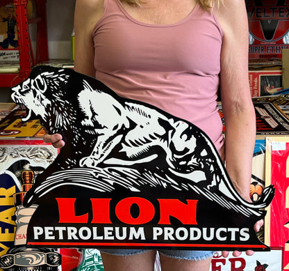 Lion Gasoline Vintage Style Metal Sign