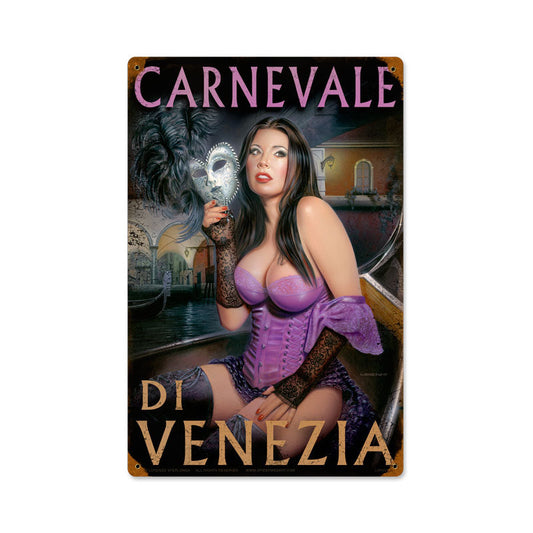 Carnivale Di Venezia Vintage Style Metal Sign 12 x 18