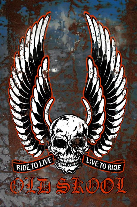 Old Skool Live To Ride 12 x 18