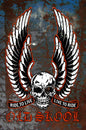 Old Skool Live To Ride 12 x 18